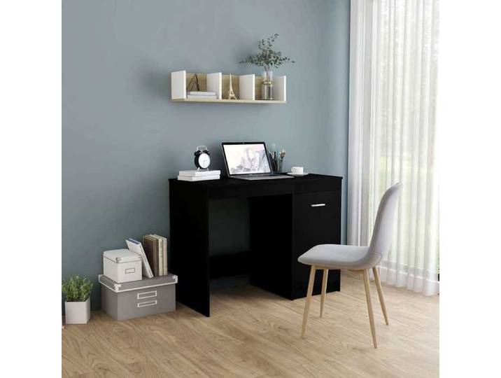 Bureau Noir 100x50x76 cm Bois d'ingénierie - Cadre durable - design élégant(891)