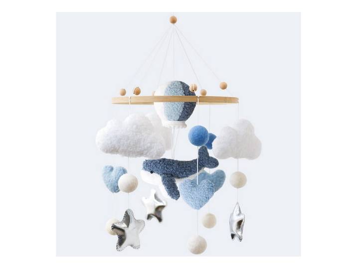 LuxusKollektion Mobile Mobile 3D Wal Filz Holz Babybett Babyzimmer Geschenk