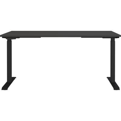 Schreibtisch GERMANIA "Lemont", grau (graphit, schwarz, graphit), B:160cm H:72cm T:80cm, Tische, Schreibtisch, Elektrisch höhenverstellbarer Schreibtisch