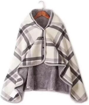 Uplift Essentials Thick Plaid Wearable Blanket With Buttons Soft Fleece Shawl Throw style 9