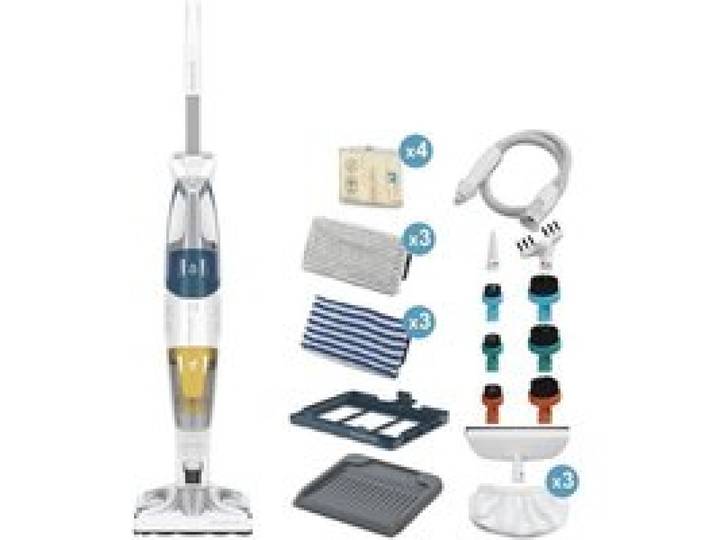 ROWENTA RY8561WH Clean&Steam Multi Nettoyeur vapeur 2 en 1 Nettoie Aspire Tous types de sols et surfaces Nombreux accessoires