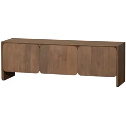 TV-Board Jerre aus Mangoholz, Retro Chic Design, Braun, 150 cm Breite, mit 3 Türen