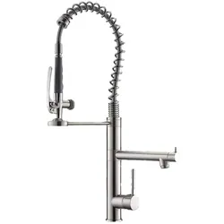 Duscharmatur aus gebürstetem Nickel mit Warm- und Kaltwassermischer