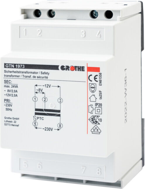 Grothe Transformateur de sécurité GTN 1973 2,0/2,0A (14034)