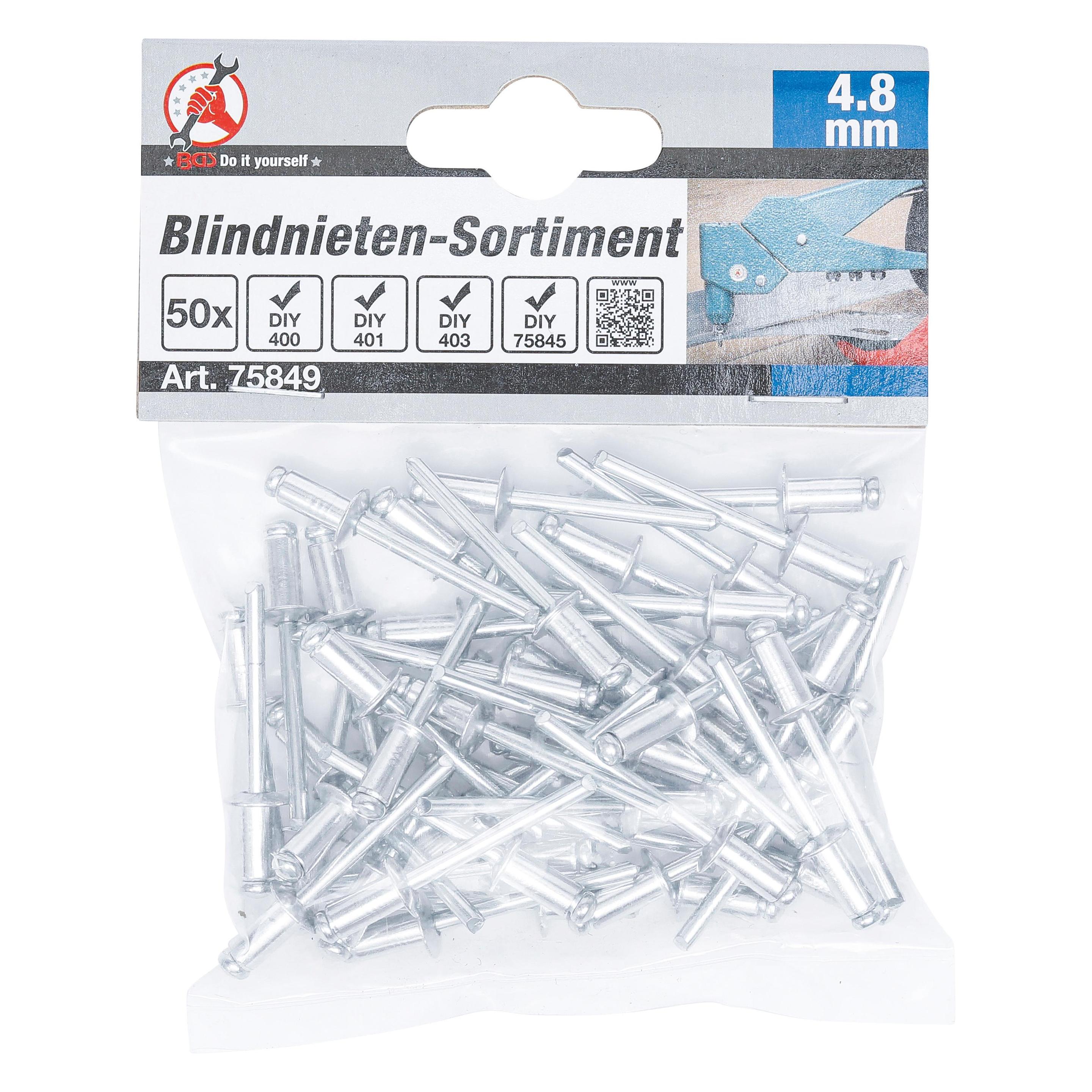 BGS Blindnieten-Sortiment Ø 4,8 mm 50-tlg. (75849)