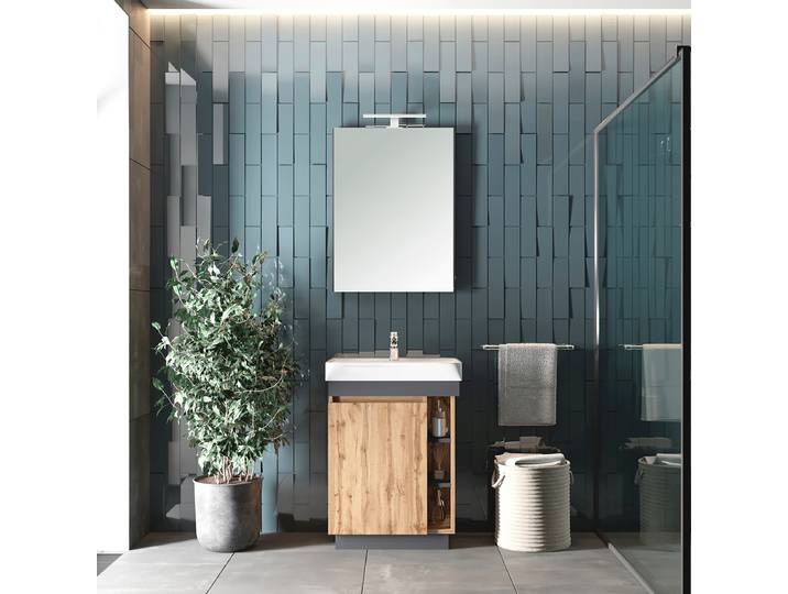 Salle de bain Tonasari - 2 éléments 61cm Marron