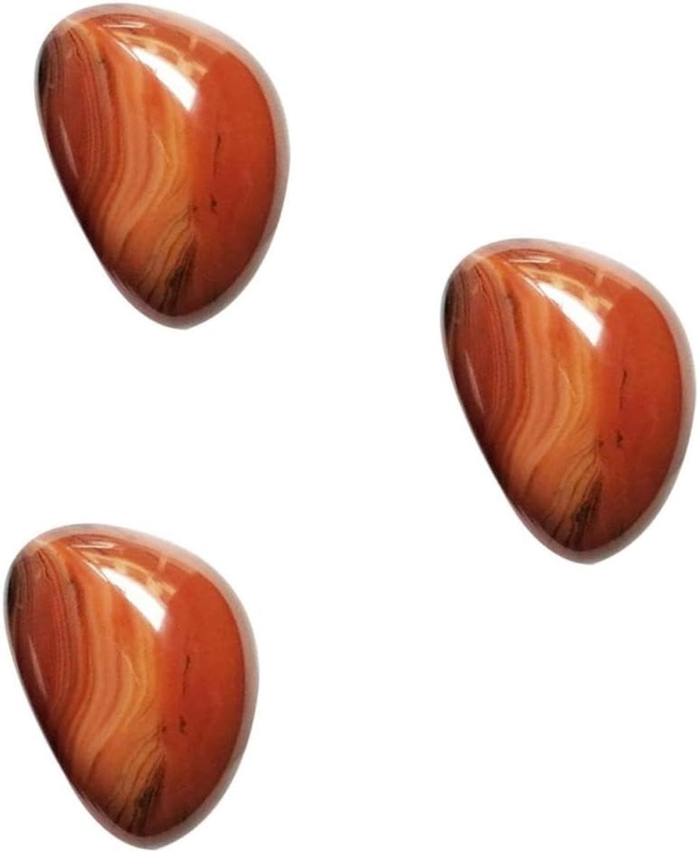 Set van 3 grote gestreepte Agaat Trommelstenen in palmsteen vorm voor het maken van sieraden