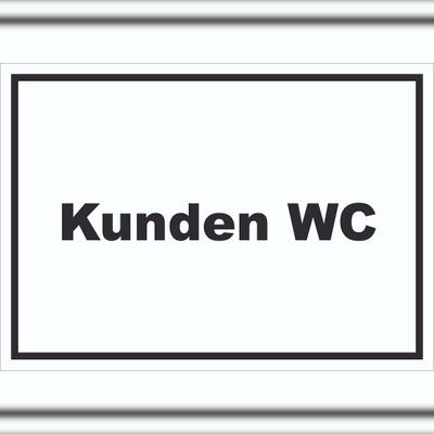 HB-Druck Kunden WC Schild mit Text Toilette waagerecht A0 Rückseite selbstklebend