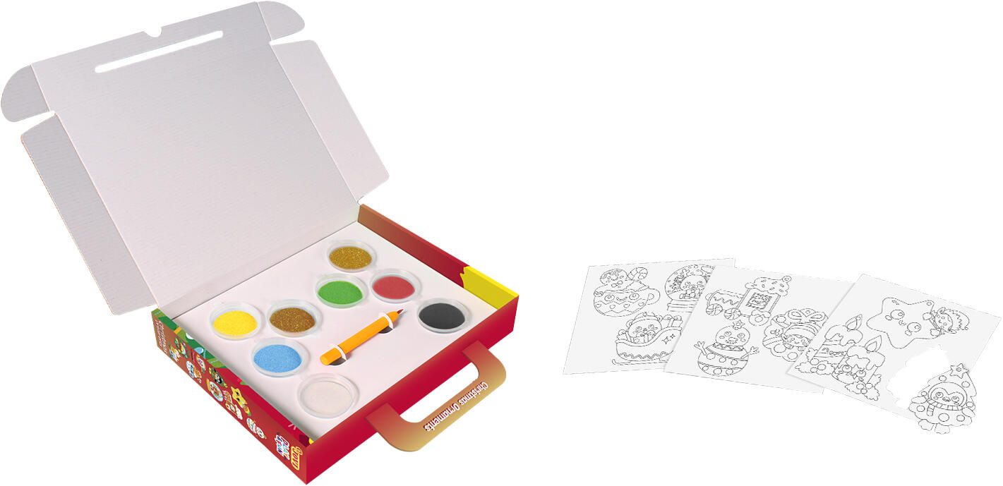 JOVI Bastelset Play & Fun Sand Painting Kit Christmas mehrfarbig 77-2107