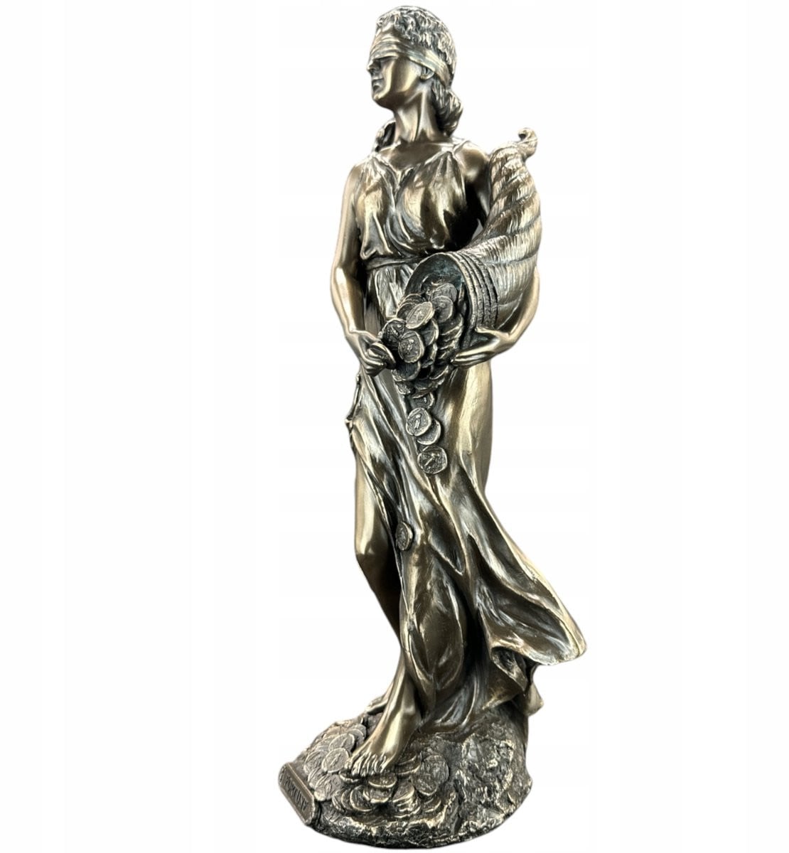 Veronese Fortuna-standbeeld voor op tafel, brons, handbeschilderd