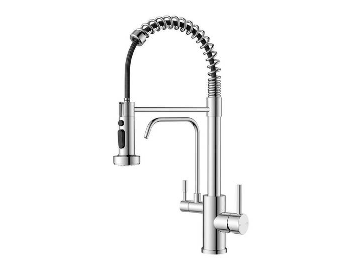 LuxusKollektion Spültischarmatur Küchenarmatur 3-Wege mit Filter poliert Chrom (1-St)