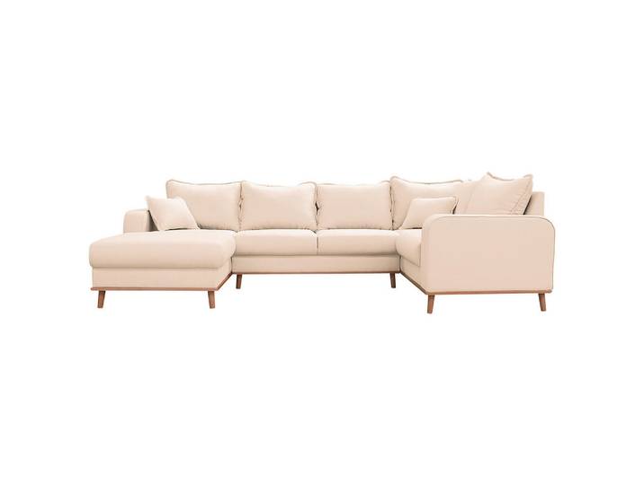 Wohnlandschaft, Beige, 296x170 cm, Textil, U-Form, FSC 100%, Livetastic