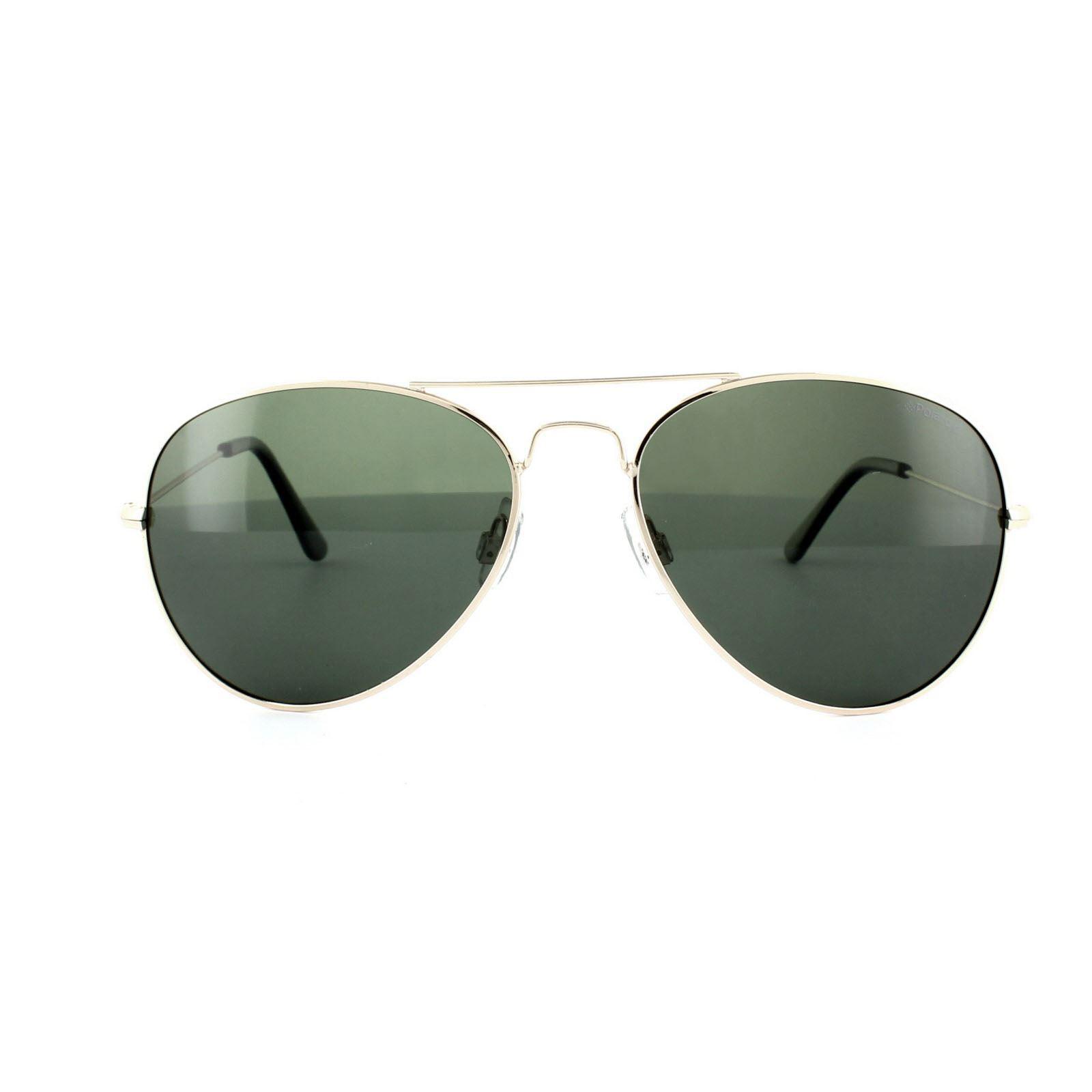 Polaroid Aviator Unisex Gold Grün Polarisierte Sonnenbrille