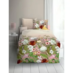 kaeppel Bettwäsche Satin Wildblumen natur 155x220 cm + 80x80 cm