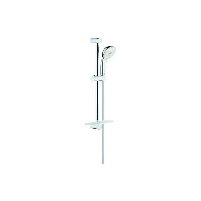 Grohe Tempesta Brausegarnitur 26086001 chrom, Brausestange 60 cm, 4 Strahlarten, ohne Durchflussbegrenzer