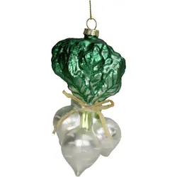 Christbaumschmuck Glas 8,9cm Rettich Kugeln Weihnachtsbaum Anhänger Weihnachten Christbaumanhänger Weihnachtsbaumschmuck Weiß Grün