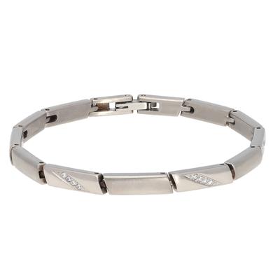 Armband TITANIA "Titanarmband", grau (titanfarben), Armbänder, Damen, Titan, Armband, mit Zirkonia