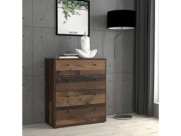möbelando Kommode Standschrank Schrank Schubladenkommode Anrichte Holzschrank Tembi IX Old Wood Vintage