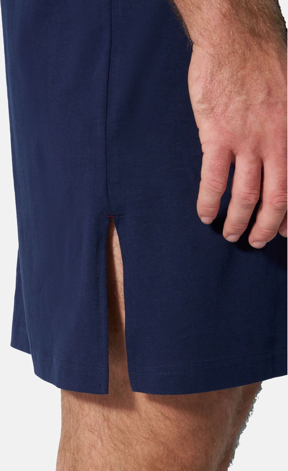 Pyjama JAN VANDERSTORM "Nachthemd SIRIK", Herren, Gr. L, blau (dunkelblau), Obermaterial: 100% Baumwolle CO., Homewear-Sets Pyjama