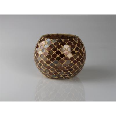 Windlicht AM DESIGN "aus Steingut", braun, B:23cm H:20cm, Steingut, Kerzenhalter, Windlicht, BxH: 23x20 cm