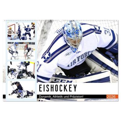 Eishockey. Dynamik, Athletik und Präzision! (Wandkalender 2026 DIN A2 quer), CALVENDO Monatskalender