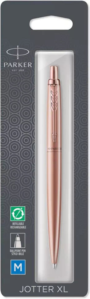 Parker Jotter XL Ballpoint Pen – Monochrome Matte Rose Gold – Medium Point – Blue Ink