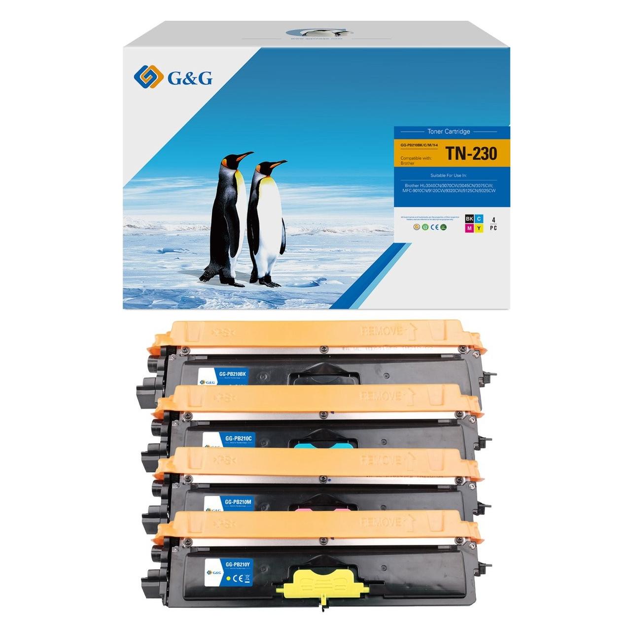 Toner-Dumping G&G Toner kompatibel zu Brother TN-230 Schwarz Cyan Magenta Gelb - Tonereinheit (BK, C, M, Y) (15014)