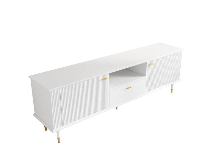 ComfortXL Lowboard De-40219 mit Soft-Close-Scharnieren Weiß, 170x54x36 cm, Wohnzimmer, TV Möbel, Lowboards, Lowboards stehend