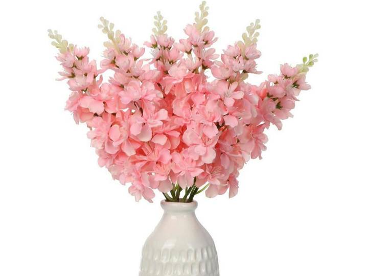 Kunstblumen Rittersporn 6er-Set Rosa 45 cm, 30 cm, Dekoration, Blumen & Blumentöpfe, Kunstblumen