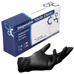 Tool Brothers, Schutzhandschuhe, Nitril Einweg Handschuhe Schwarz / Black 100 Stück Grösse S / Small - nicht Steril (S)
