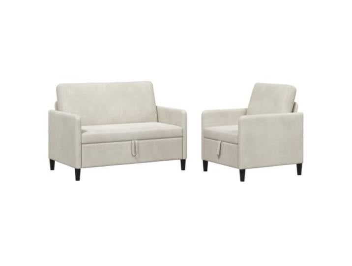 Todiikf Sofagarnitur mit Stauraum 2-Teilig Creme Couch Set 3-Sitzer Praktisches Couchset für das Wohnzimmer mit klappbarem Stauraum unter den Sitzen sowie abnehmbarem Bezug.