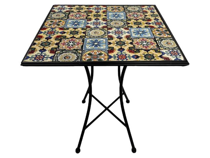Axi Camilla Table De Bistrot Yellow Breeze - Mosaïque Petite Table Basse\, Design Carré\, Carreaux En Céramique Balcon\, Terrasse Ou Balcon - Charge