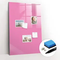 MAGNETTAFEL 60x90 Rosa schwarzer Marker
