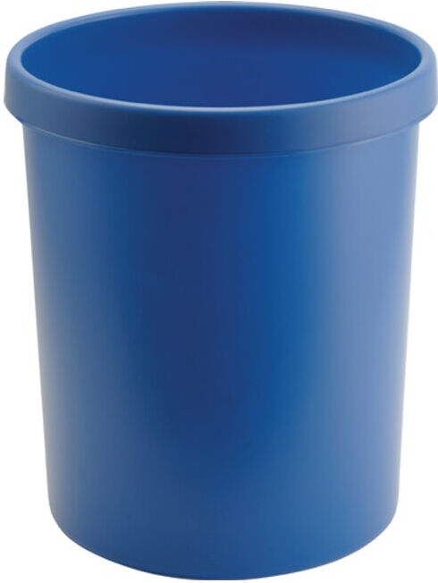 Corbeille à papier 18 l H. 320 x D. 315 mm avec bord manche plastique bleu ; helit (61057-34)