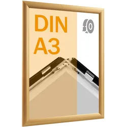Klapprahmen A3, selbstklebend Gehrung | gold, Aluminium