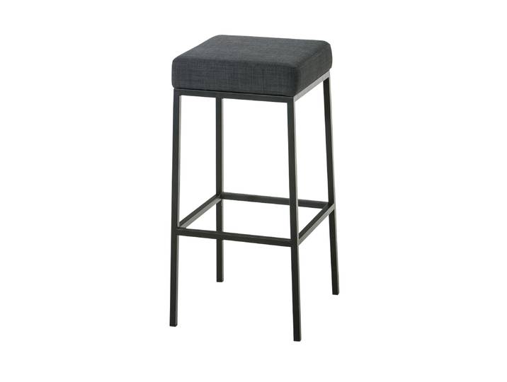 TPFLiving Barhocker Montana GS Gestell Schwarz Stoff - Dunkelgrau