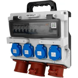 Baustromverteiler 16A 32A 4x230V FI-Schalter LS-Schalter Stromverteiler mit CEE-Stecker Doktorvolt TR-S/FI DV-5305-D