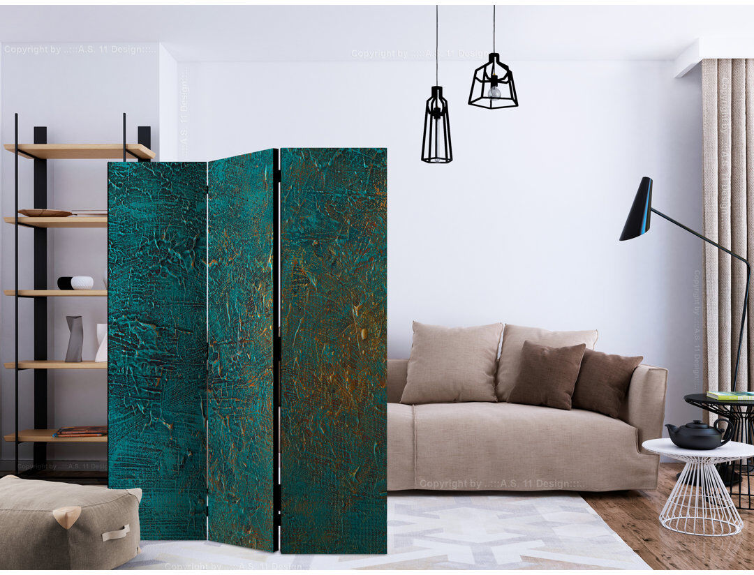Bloomsbury Market Gaskin 172cm H Solid Wood Folding Room Divider Green 172cm H X 135cm W X 3cm D