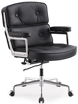 CAROCC Lobby Lumbar Support Height Adjustable Leather Ergonomic Office Chair