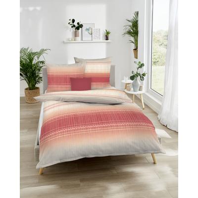 Bettwäsche KAEPPEL "Charisma", rot, B/L: 135cm x 200cm, 1 Stk., 1 Stk., Mako-Satin, B/L: 80cm x 80cm, 2 Stk., Mako-Satin, Obermaterial: 100% Baumwolle, Bettwäsche, Bettwäsche