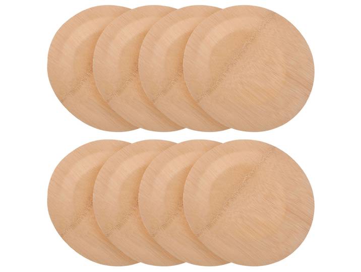 Bambus Einwegteller 8er-Set, rund, flach, 18 cm