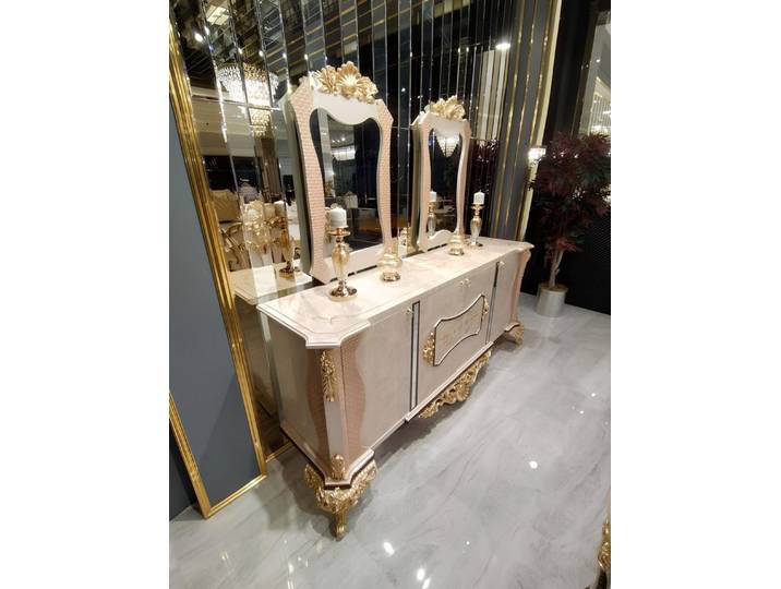 Xlmoebel Anrichte Luxus Holz Kommode mit Spiegel - Elegante Möbel für Ihr Zuhause (Anrichte, Kommode mit Spiegel), Made in Europa