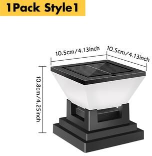 Handpicked Choices Solar Post Light For Garden Waterproof LED Outdoor Dusk To Dawn Decorative Pillar 1pcs Style1
