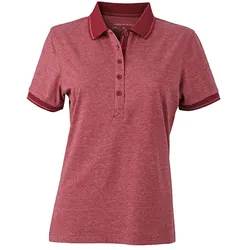 Damen Polo-Shirt Melange "JN705" - XL - wine-melange/wine