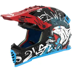 LS2 MX437 Fast II Mini Starmaw Kindercrosshelm schwarz - S (47/48)