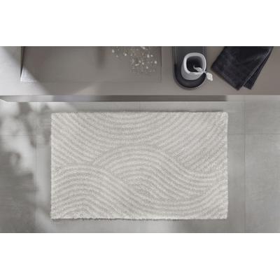 Badematte KLEINE WOLKE "Calma, Badvorleger, Badezimmer Teppich", grau (nebel), H:30mm, Polyacryl, Badematten, Badematte, Badteppich, Wellen Design