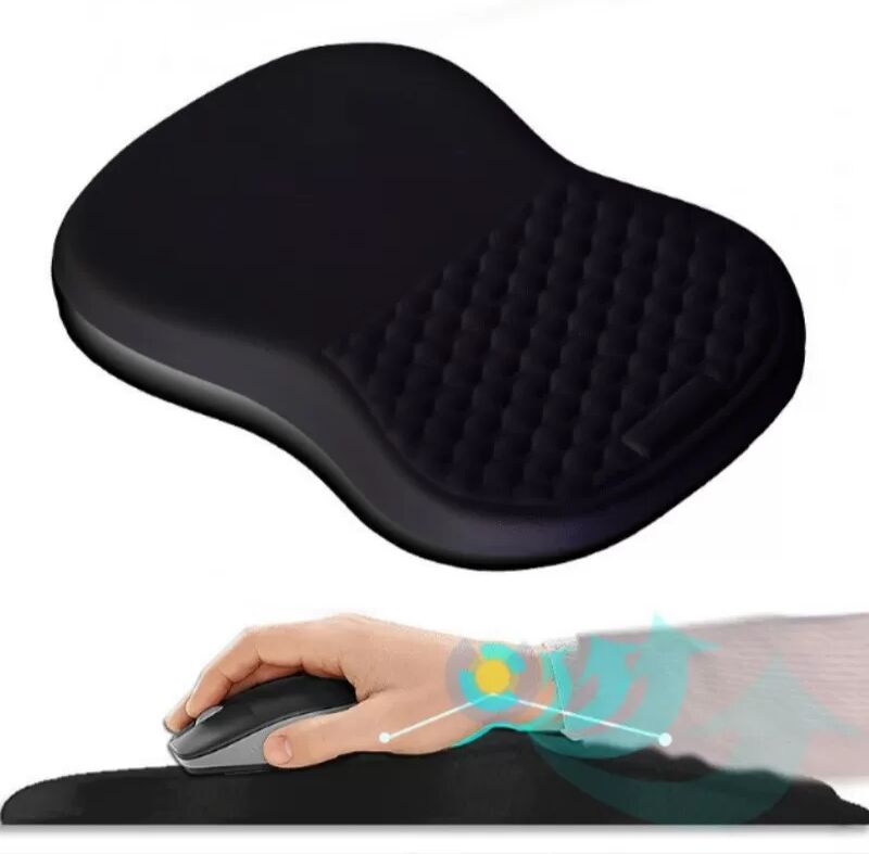INF Ergonomisches Mauspad mit Handballenauflage aus Memory-Schaum Schwarz