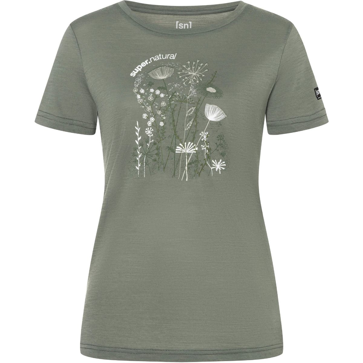 Super.Natural W Rock Flowers Tee eucalyptus/various (18J) S SNWP0318618JS