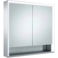 KEUCO Royal Lumos Spiegelschrank Wandvorbau 2-türig, kurze Tür, offenes Ablagefach, 800mm, 14322171301, Ausführung: ohne Dali Steuerung