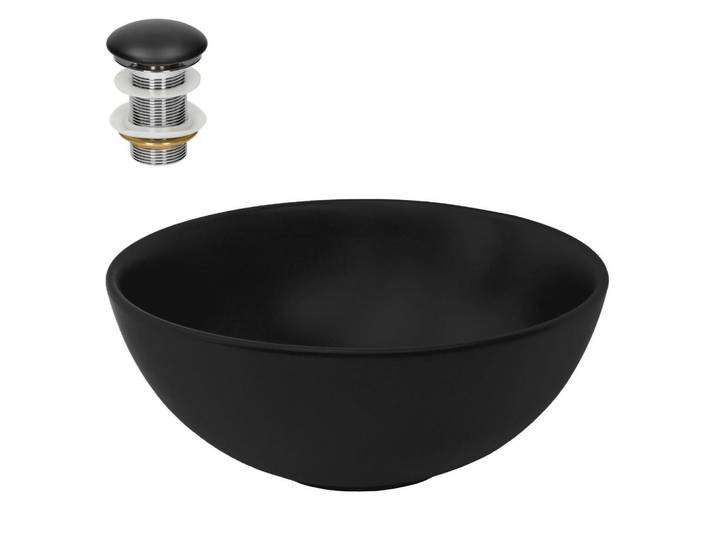 Ml-Design Waschbecken, Schwarz, Keramik, 32x13.5x32 cm, Badezimmer, Waschbecken & Armaturen, Waschbecken